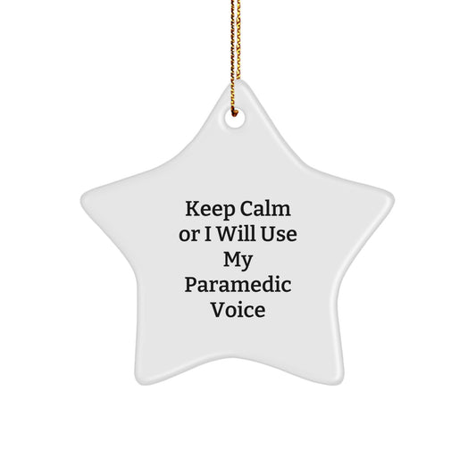 Novelty Paramedic Star Ornament for Friends Keep Calm Christmas Gift - Image 1