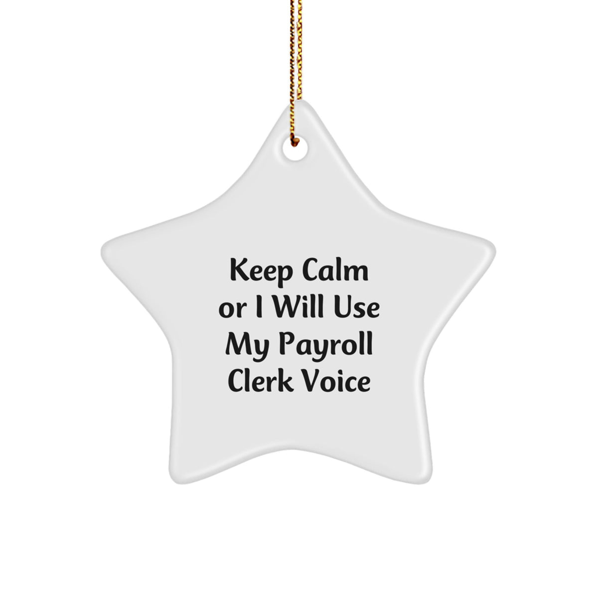 Payroll Clerk Holiday Tree Christmas Ornament Sparkle Star for Him Gift - Image 1