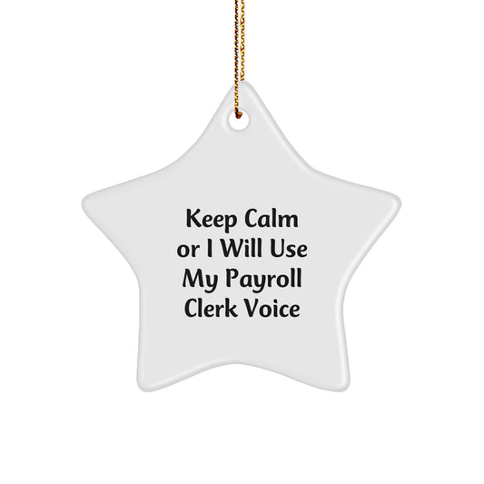 Payroll Clerk Holiday Tree Christmas Ornament Sparkle Star for Him Gift - Image 1