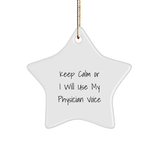 Physician Keepsake White Christmas Ornament for Him Holiday Gift - Image 1