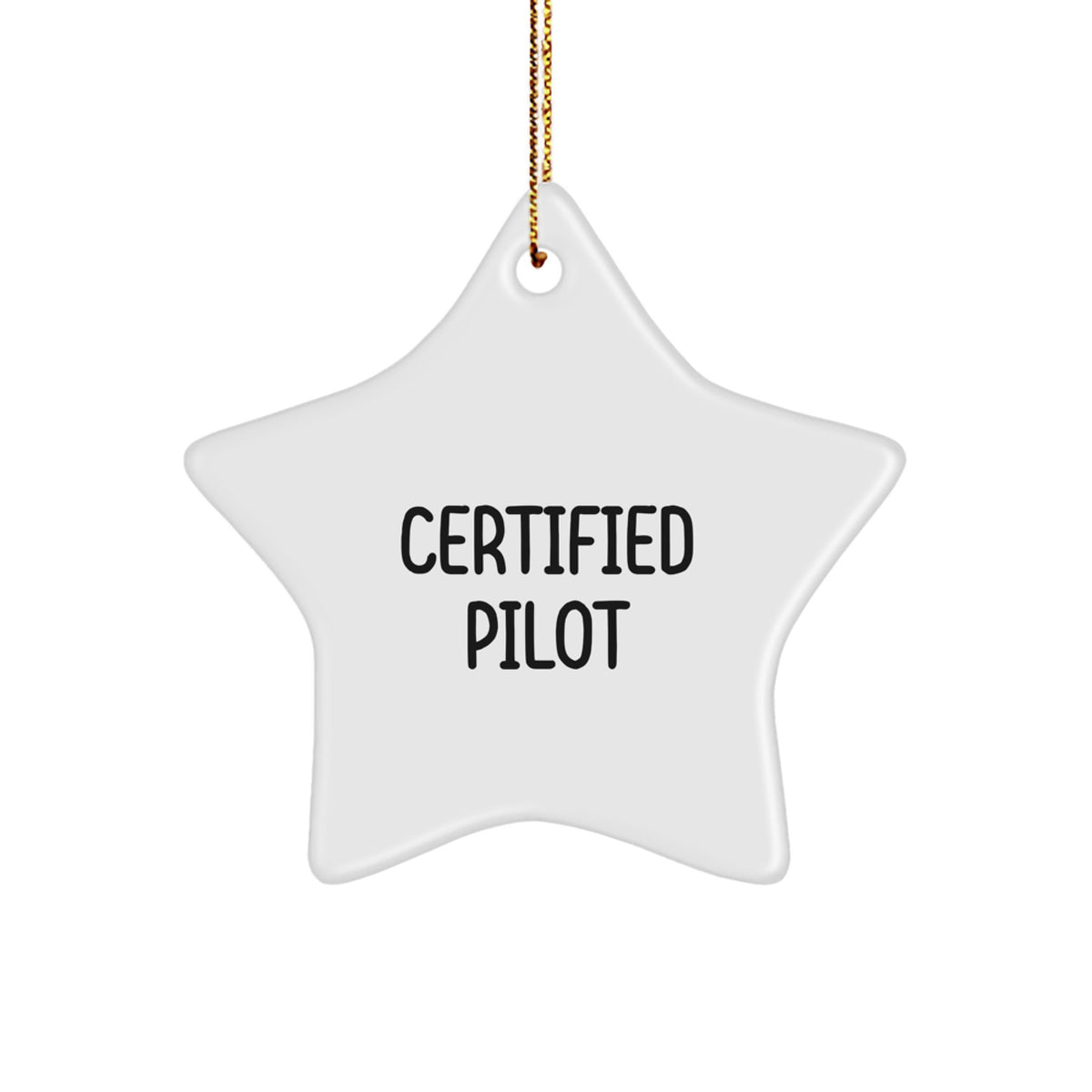 Funny Pilot Gifts from Friends - Christmas Unique Star Ornament for Certified Pilot - Image 1