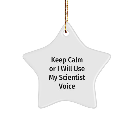 Scientist Keepsake Ornament Christmas Gift for Him – Keep Calm - Image 1