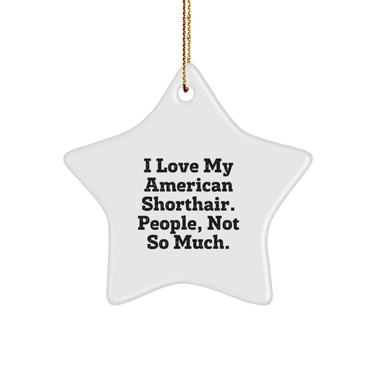 American Shorthair Cat Lover's Christmas Unique Gift, Funny Cat Star Ornament, Gifts from Men to Friends - Image 1