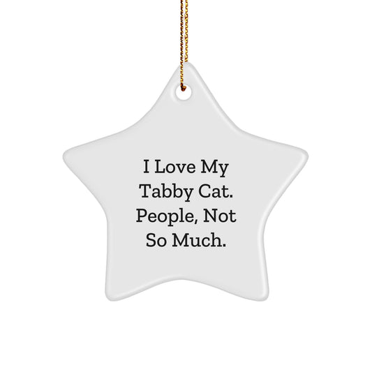 Funny Tabby Cat Star Ornament, Gifts from Family, for Tabby Cat Lover, Christmas Unique Gifts, Star Shaped Ornament for Tabby Cat - Image 1