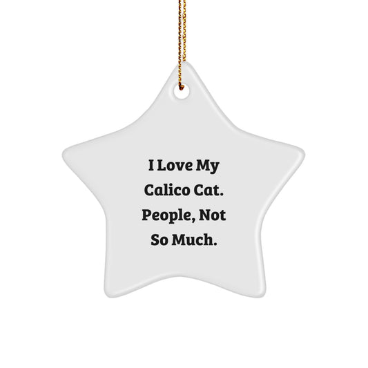Funny Calico Cat Star Ornament Gifts from Men to Women and Friends, Christmas Unique Gifts for Family, Calico Cat Lover Star Decoration - Image 1