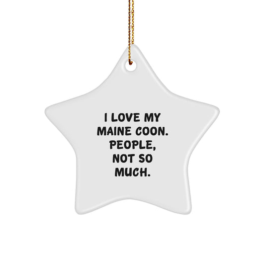 Funny Maine Coon Cat Lover Star Ornament Gifts from Family, Friends for Christmas Unique Decoration - Image 1