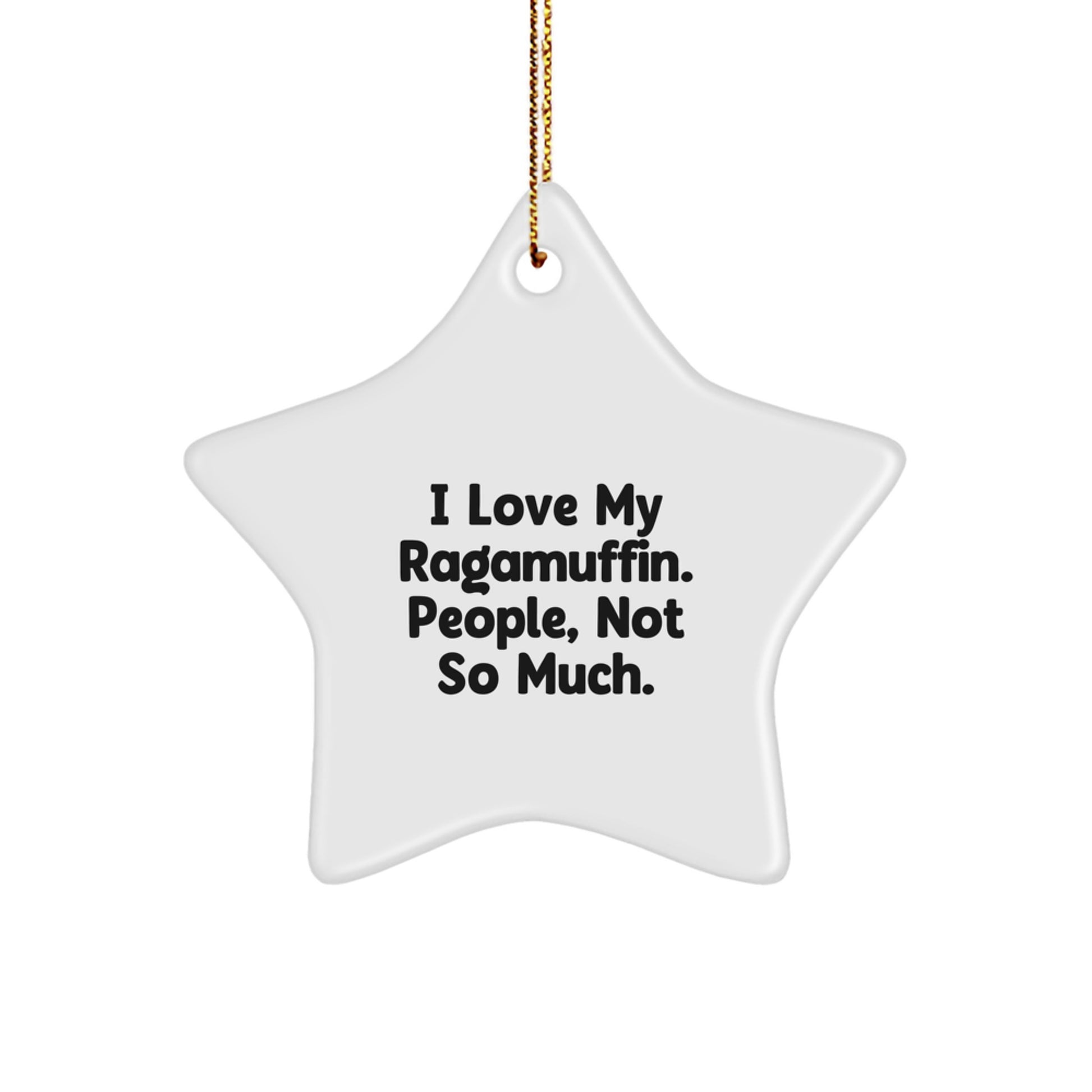 Funny Ragamuffin Cat Star Ornament Christmas Unique Gifts from Men to Friends - Image 1