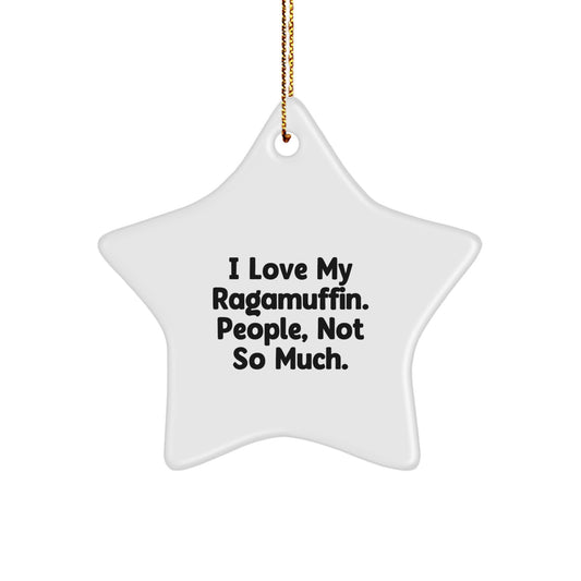 Funny Ragamuffin Cat Star Ornament Christmas Unique Gifts from Men to Friends - Image 1