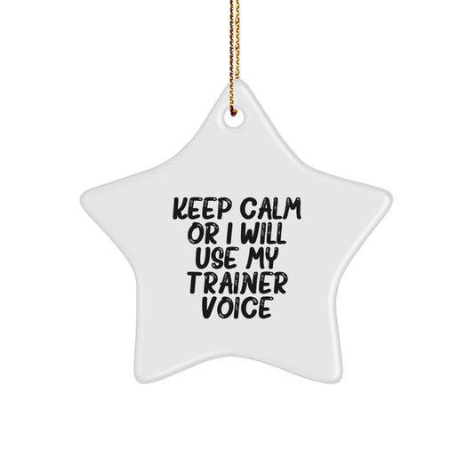Funny Trainer Gifts from Friends, Star Ornament with Inspirational Quote, Keeps Them in Line at Christmas, Unique Christmas Unique Gifts for Men - Image 1