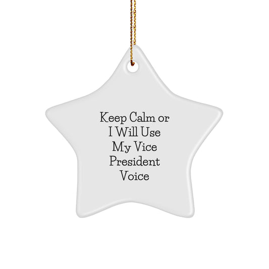 Funny Vice President Christmas Star Ornament Gifts from Friends for Men, Women Coworkers Family - Image 1