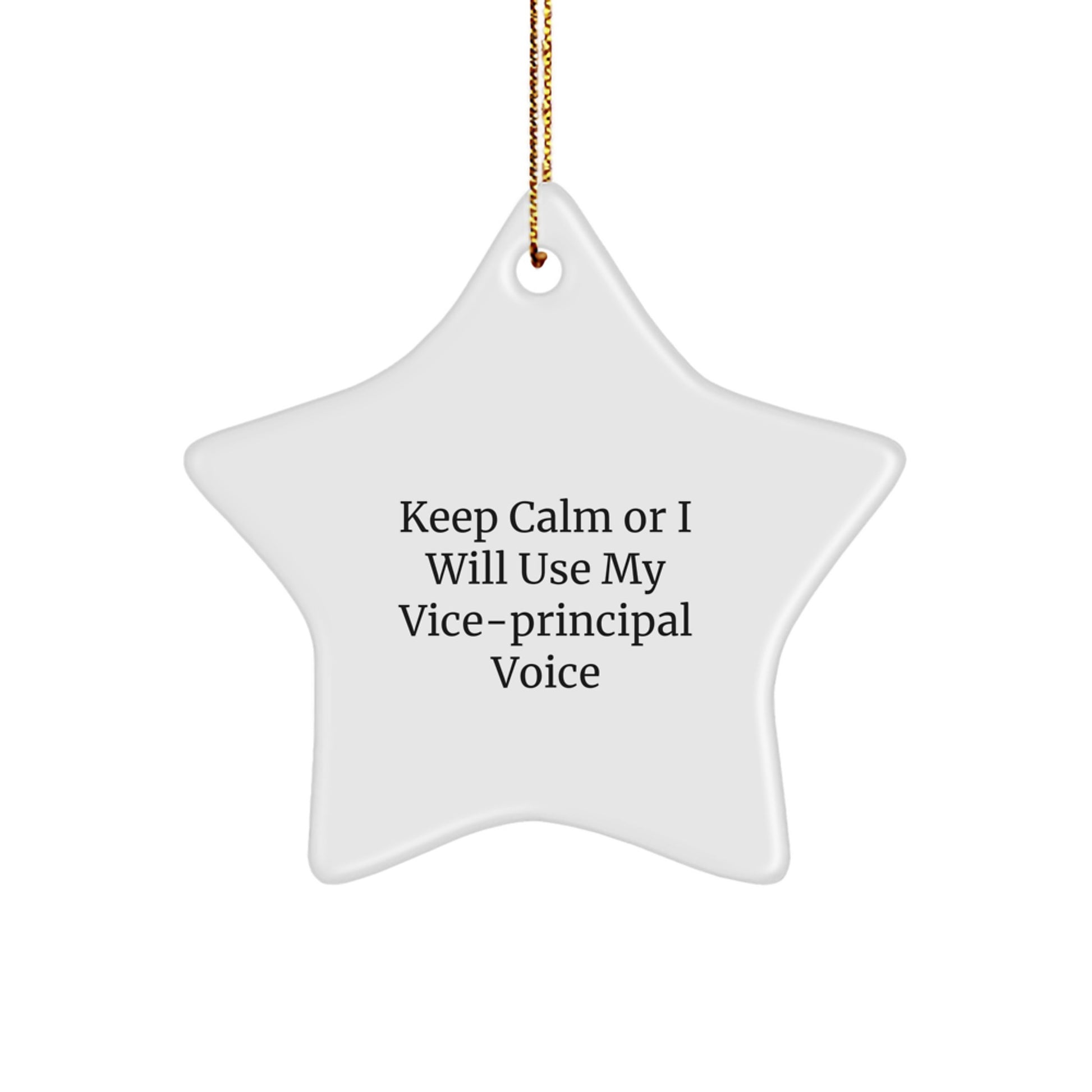 Funny Vice-principal Star Ornament Gifts from Men to Vice-principal, Perfect for Christmas Unique Gifts, Keep Calm Or I Will Use My Vice-principal Voice, Star Shaped Decoration - Image 1
