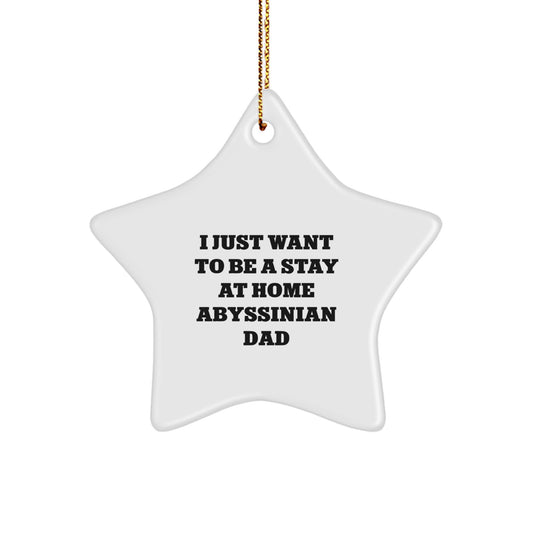 Abyssinian Cat Star Ornament, Funny Stay at Home Dad Gift, Christmas Unique Gifts for Friends Family - Image 1