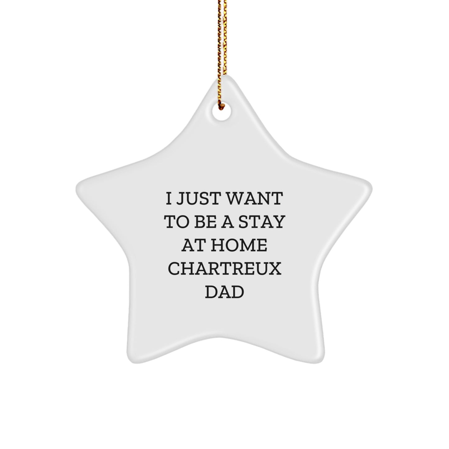 Funny Chartreux Cat Gifts for Him - Christmas Unique Star Ornament for Dads - I Just Want To Be A Stay At Home Chartreux Dad - Image 1