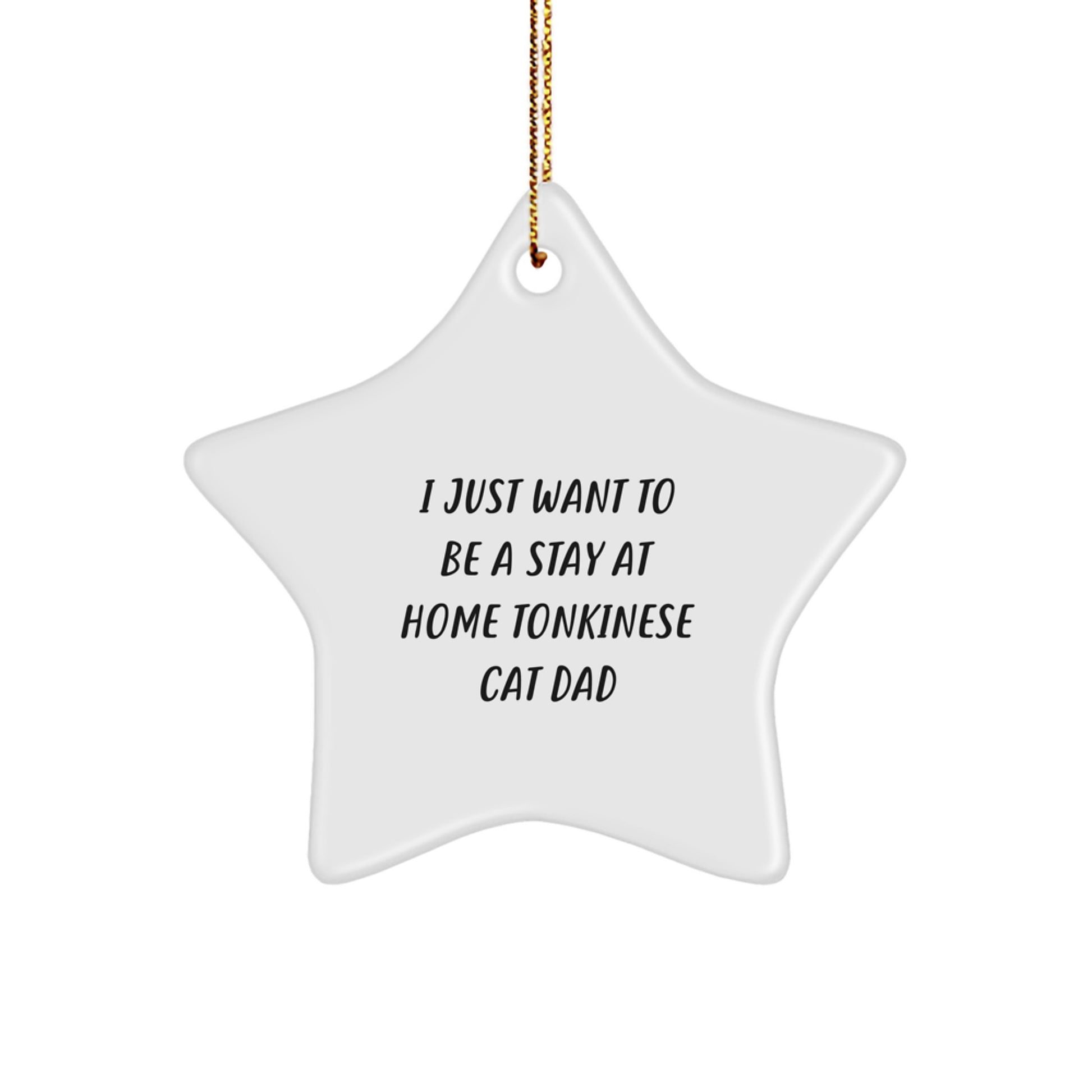 Tonkinese Cat Dad Gifts from Men, Funny Star Ornament for Christmas Unique Gifts for Tonkinese Cat Enthusiasts - I Just Want To Be A Stay At Home Tonkinese Cat Dad - Image 1