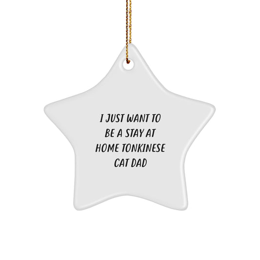 Tonkinese Cat Dad Gifts from Men, Funny Star Ornament for Christmas Unique Gifts for Tonkinese Cat Enthusiasts - I Just Want To Be A Stay At Home Tonkinese Cat Dad - Image 1