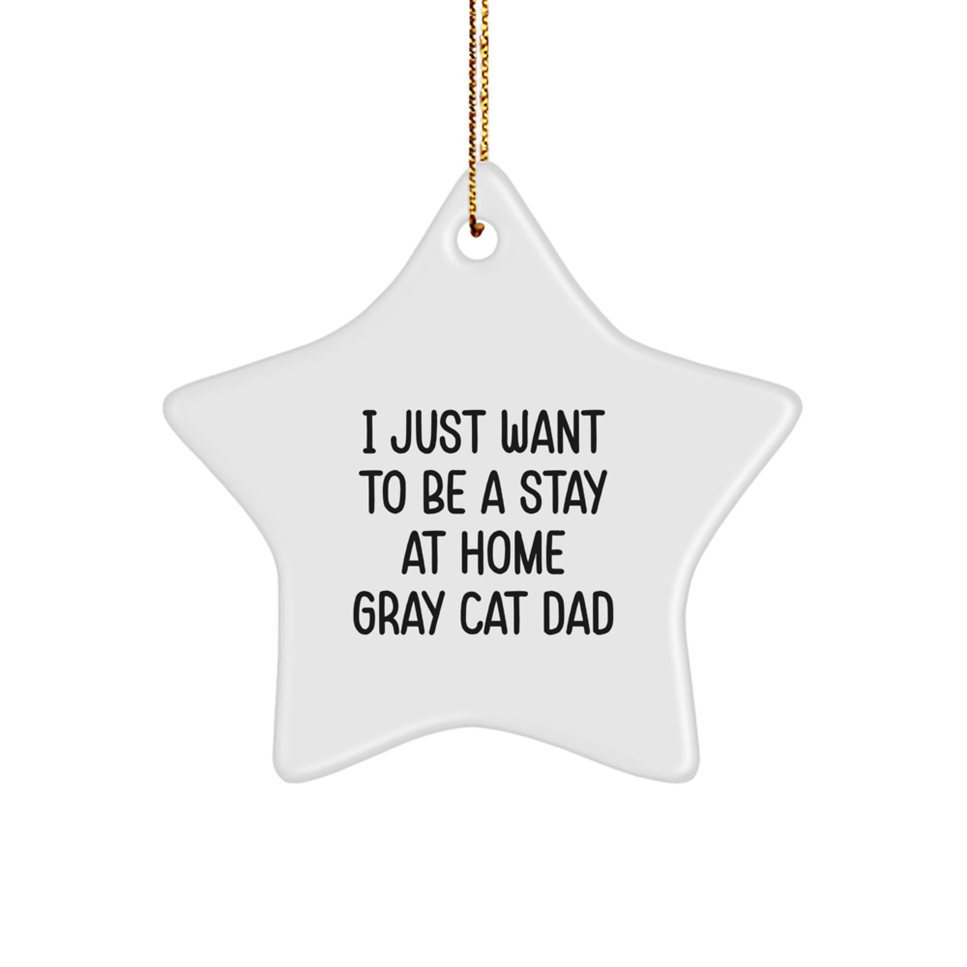 Gray Cat Dad's Funny Christmas Unique Gift, Star Ornament for Men, Friends, Family, Unique Gifts from Men, Gifts for Gray Cat Lovers - Image 1
