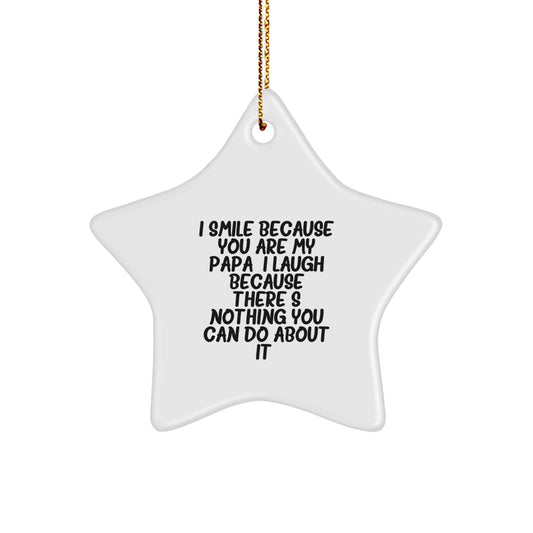 Papa Star Ornament Funny Quote Christmas Unique Gift for Men from Family - Image 1