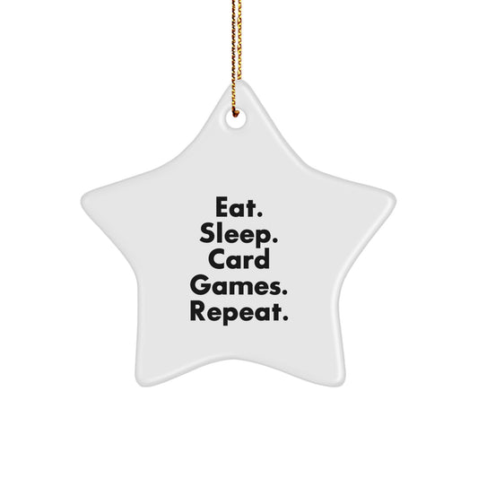 Funny Card Games Star Ornament Gifts for Card Game Lovers Christmas Unique Gifts from Friends - Image 1