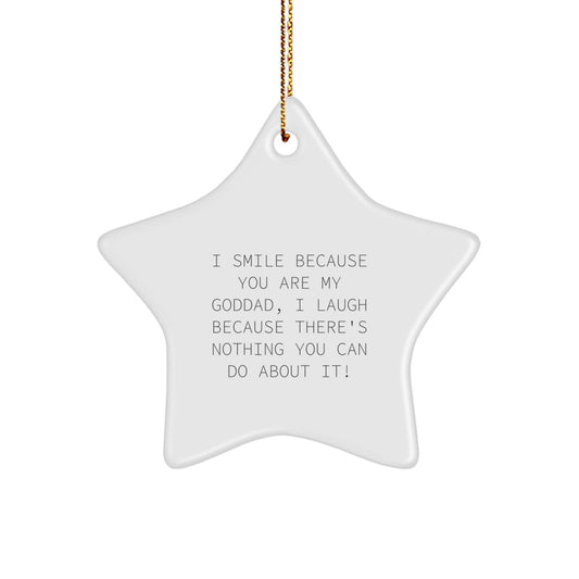 Christmas Gift for Her Goddad Keepsake Star Tree Ornament Present - Image 1
