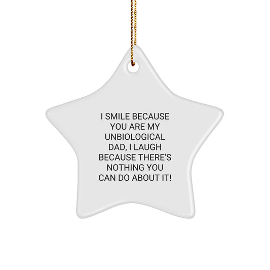Funny Unbiological Dad Gifts for Him - Inspirational Star Ornament from Daughter to Dad - Unique Christmas Unique Gifts for Unbiological Dads - Image 1