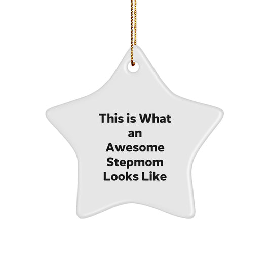 Funny Stepmom Gifts from Men to Stepmom, Star Ornament, Inspirational Christmas Unique Gifts - Image 1