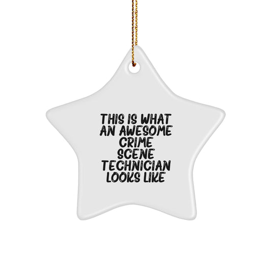 Crime Scene Technician Gifts from Friends - Awesome Star Ornament for Crime Scene Technician Men - Christmas Unique Gifts for Crime Scene Technician - Image 1