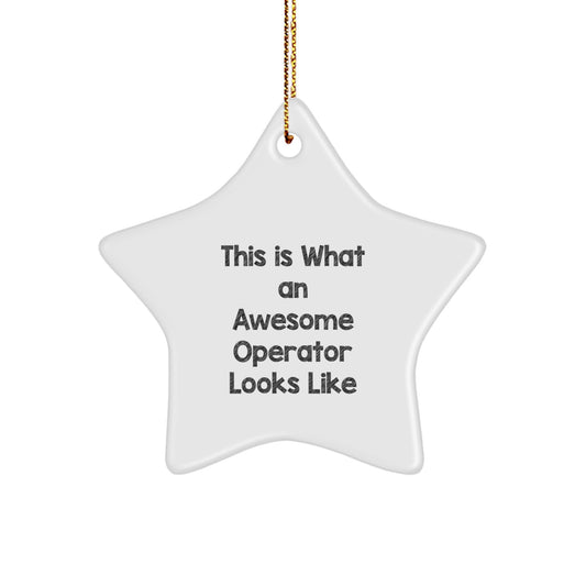 Funny Operator Gifts from Men, Star Ornament This Is What An Awesome Operator Looks Like, Christmas Unique Gifts for Operator - Image 1