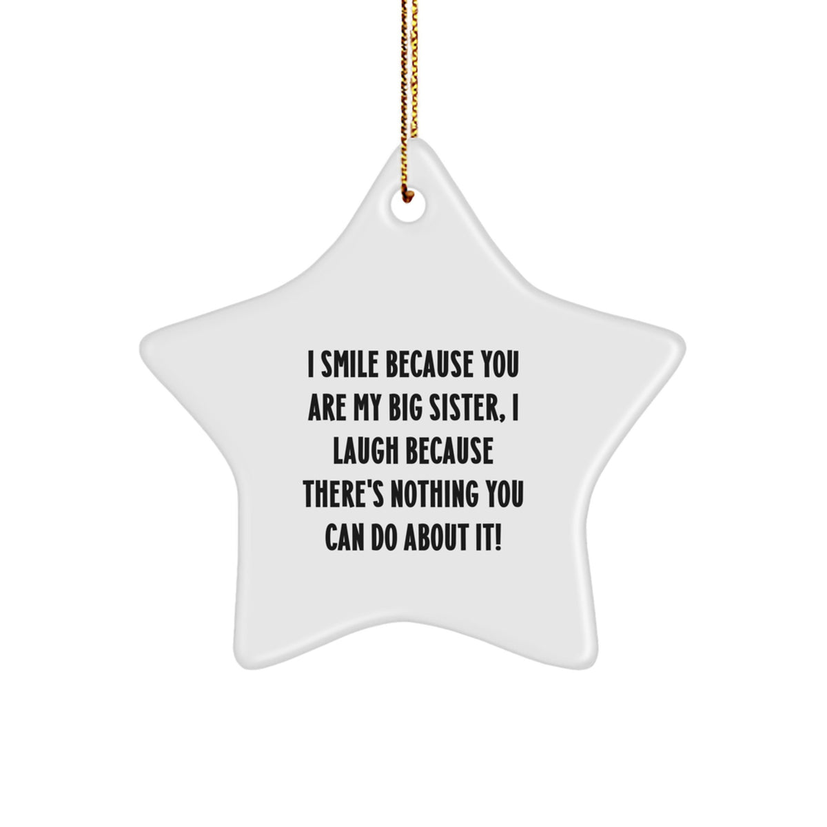 Funny Big Sister Gifts from Family for Christmas Unique Star Ornament - Image 1