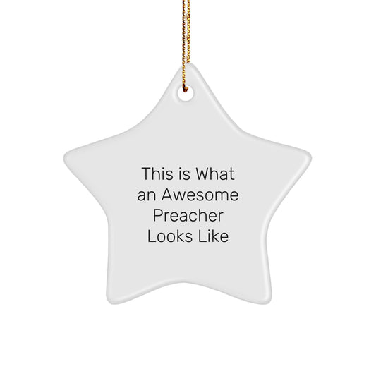 Preacher Star Ornament, Funny Gifts from Men to Friends for Christmas Unique Presents - Image 1