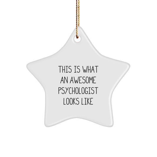 Funny Psychologist Gifts for Christmas - Gifts from Family for Awesome Psychologist Star Ornament - Star Shaped White Color - Image 1