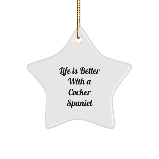 Cocker Spaniel Dog Lover Gifts from Friends Unique Star Ornament for Christmas - Image 1