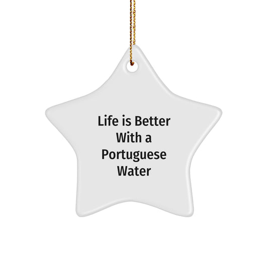 Funny Portuguese Water Dog Star Ornament Gifts for Fans, Christmas Unique Presents from Friends, Family, or Coworkers - Image 1