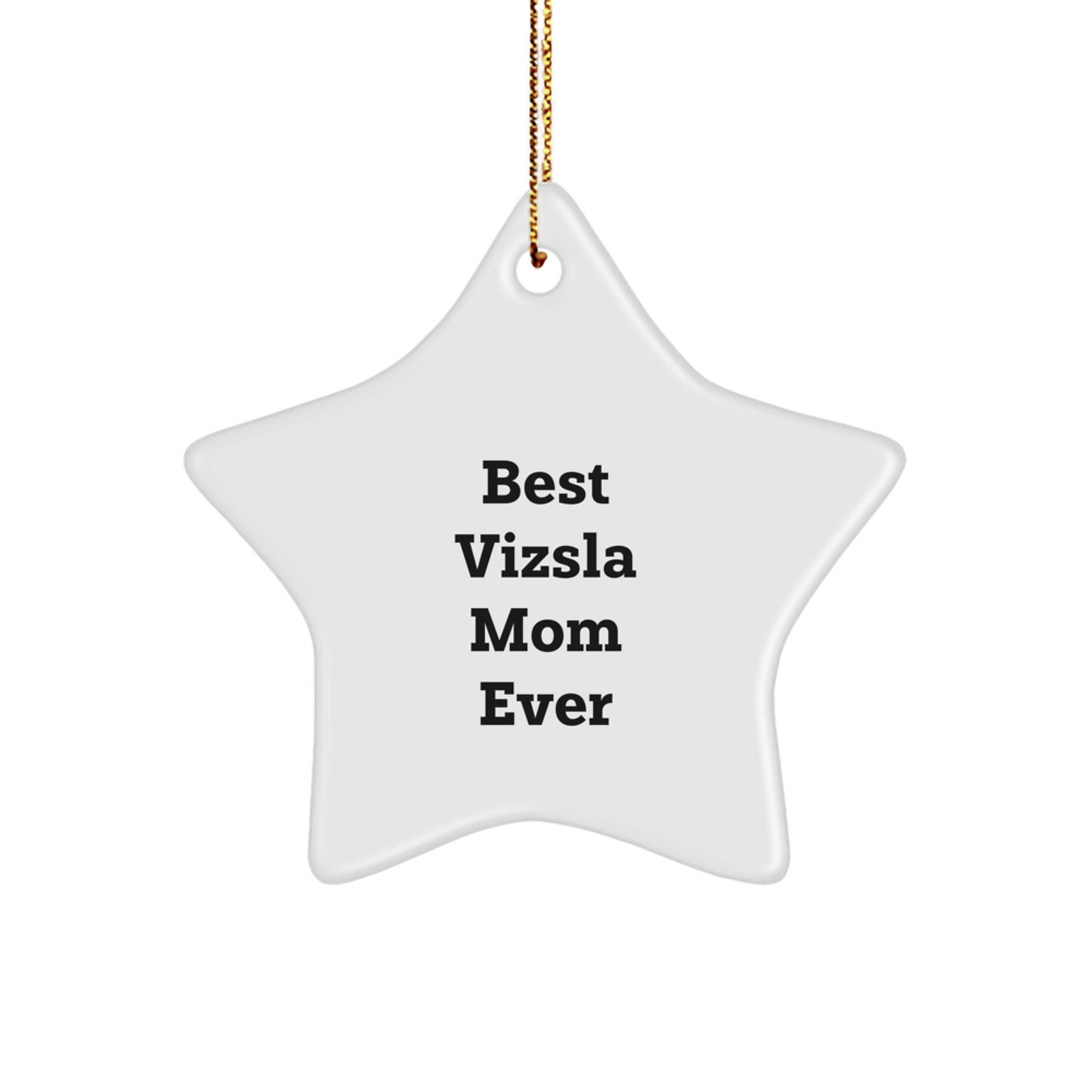 Funny Vizsla Dog Gifts, Best Mom Ever Star Ornament, Christmas Unique Gifts from Family to Vizsla Dog Mom - Image 1