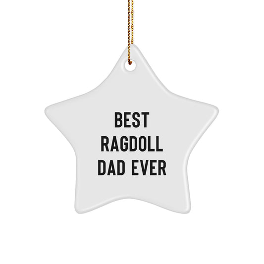 Funny Ragdoll Cat Dad Star Ornament Gifts from Best Dads for Christmas Unique Gifts - Image 1