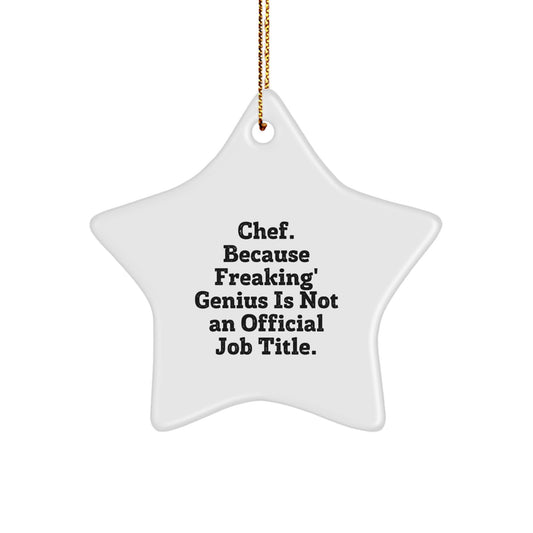 Chef Keepsake Star Durable Bright Christmas Ornament for Him Gift - Image 1