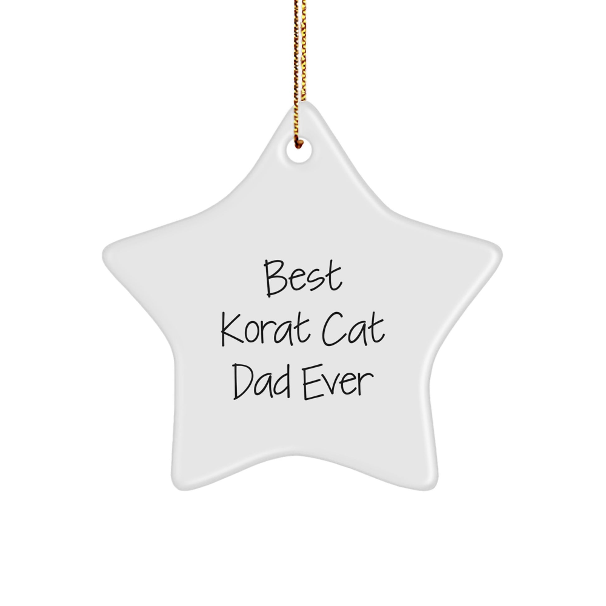 Cheeky Korat Cat Dad Star Ornament Memento for Roommates Christmas Gift - Image 1