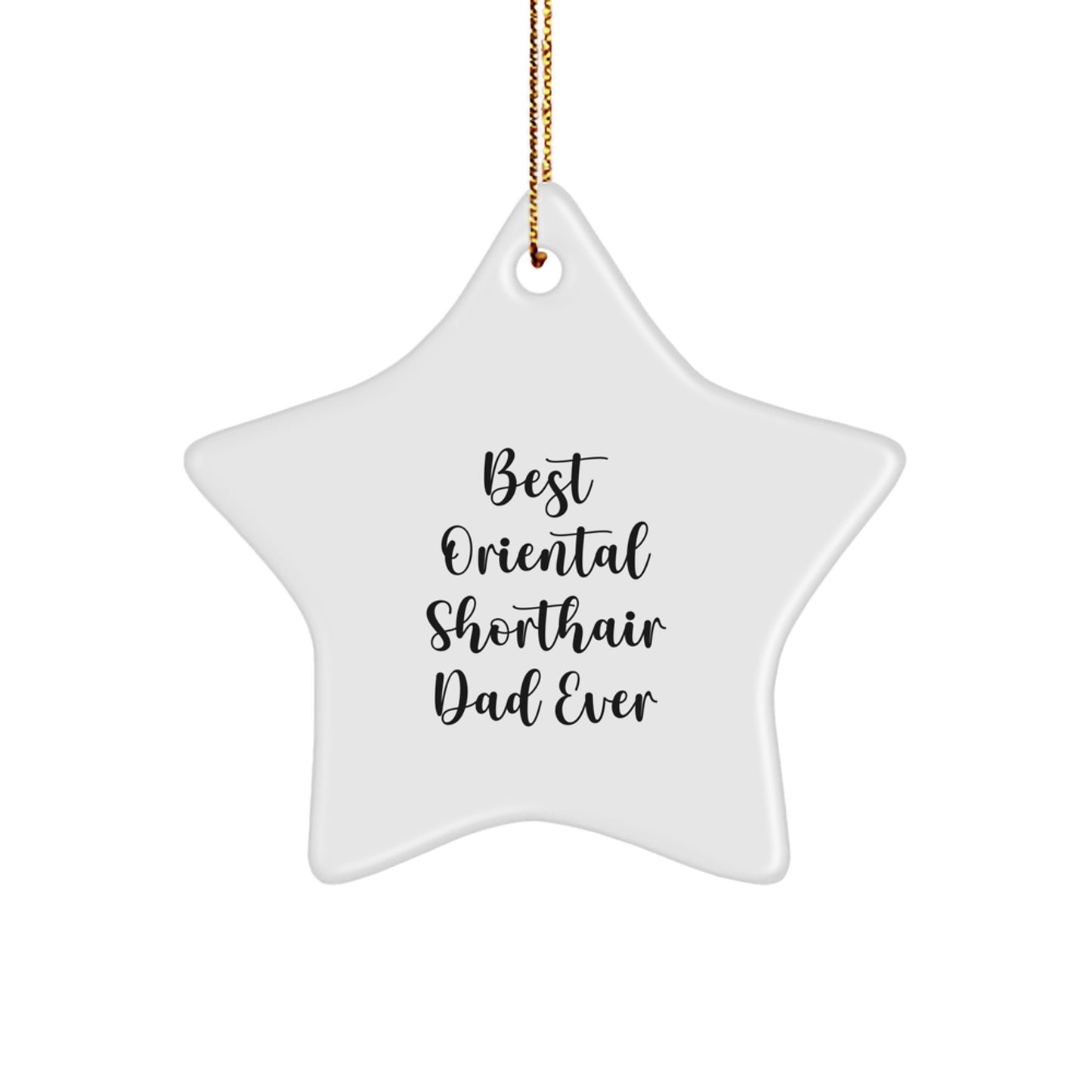 Funny Oriental Shorthair Cat Gifts from Friends - Christmas Unique Gifts for Oriental Shorthair Cat Owners - Star Ornament Best Dad Ever - Image 1