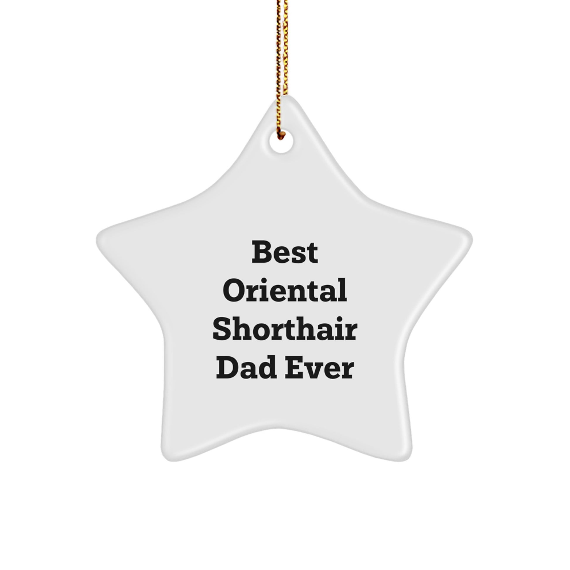 Funny Oriental Shorthair Cat Dad Gifts Christmas Star Ornament for Men Friends Family - Image 1