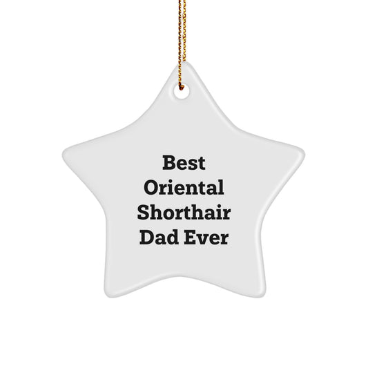 Funny Oriental Shorthair Cat Dad Gifts Christmas Star Ornament for Men Friends Family - Image 1