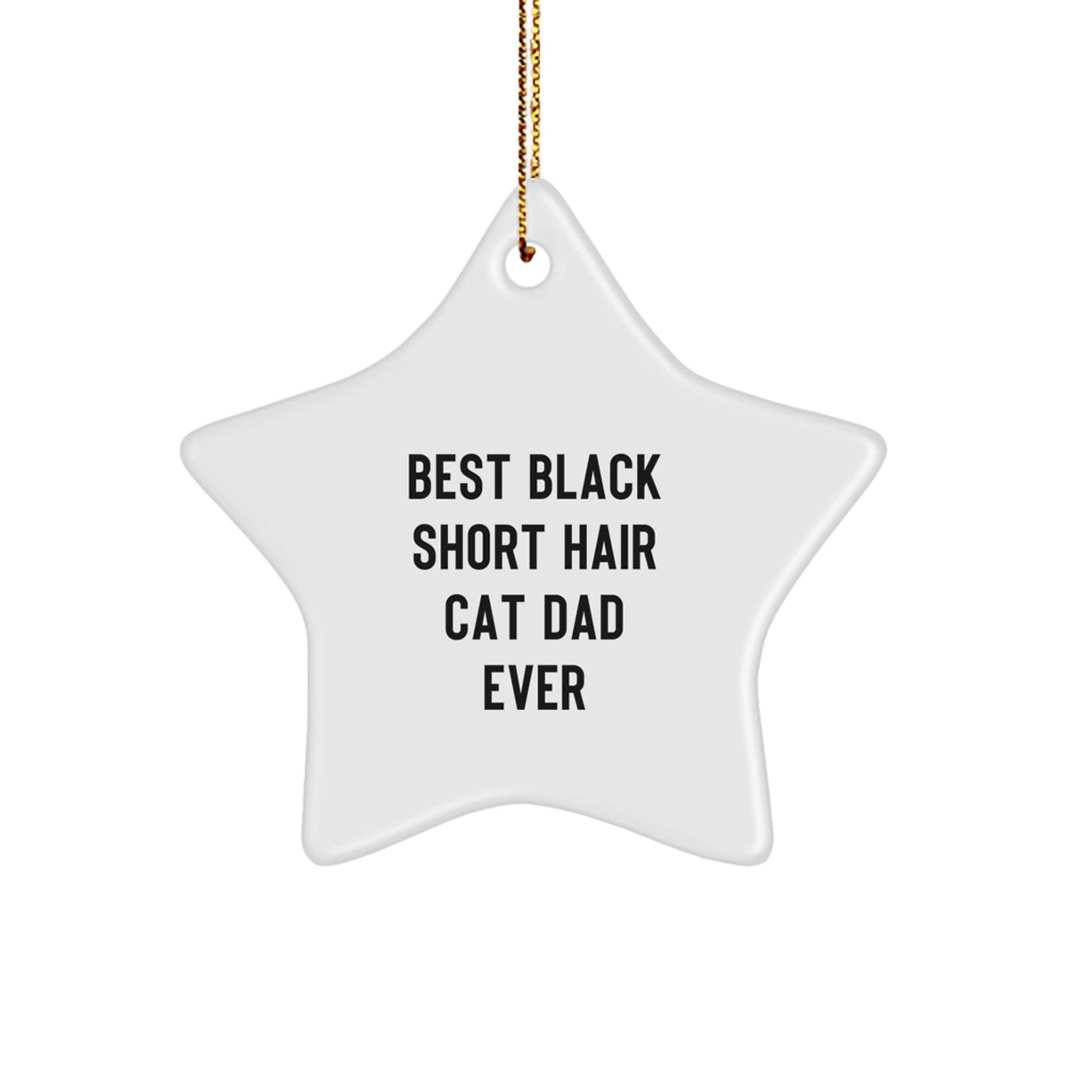 Favorite Black Short Hair Cat Dad Christmas Ornament for Kids Gift - Image 1