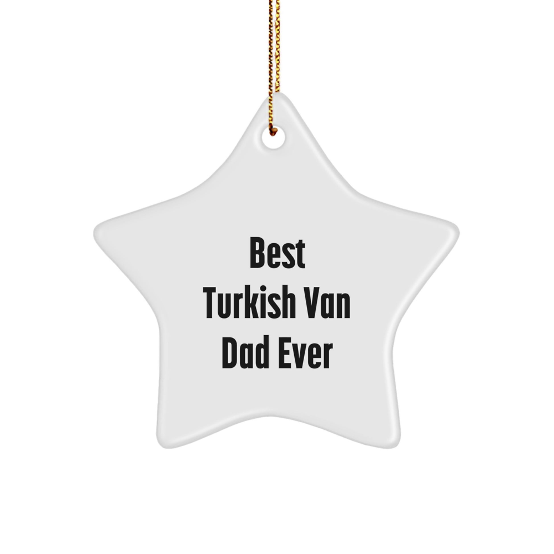 Funny Turkish Van Cat Star Ornament for Dad Gifts from Men on Christmas Unique - Image 1