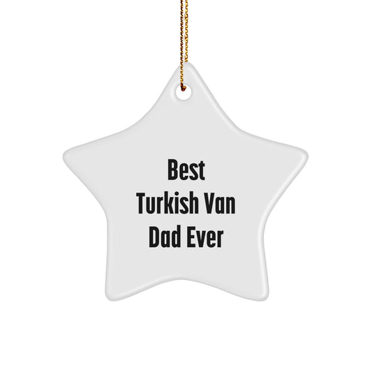 Funny Turkish Van Cat Star Ornament for Dad Gifts from Men on Christmas Unique - Image 1