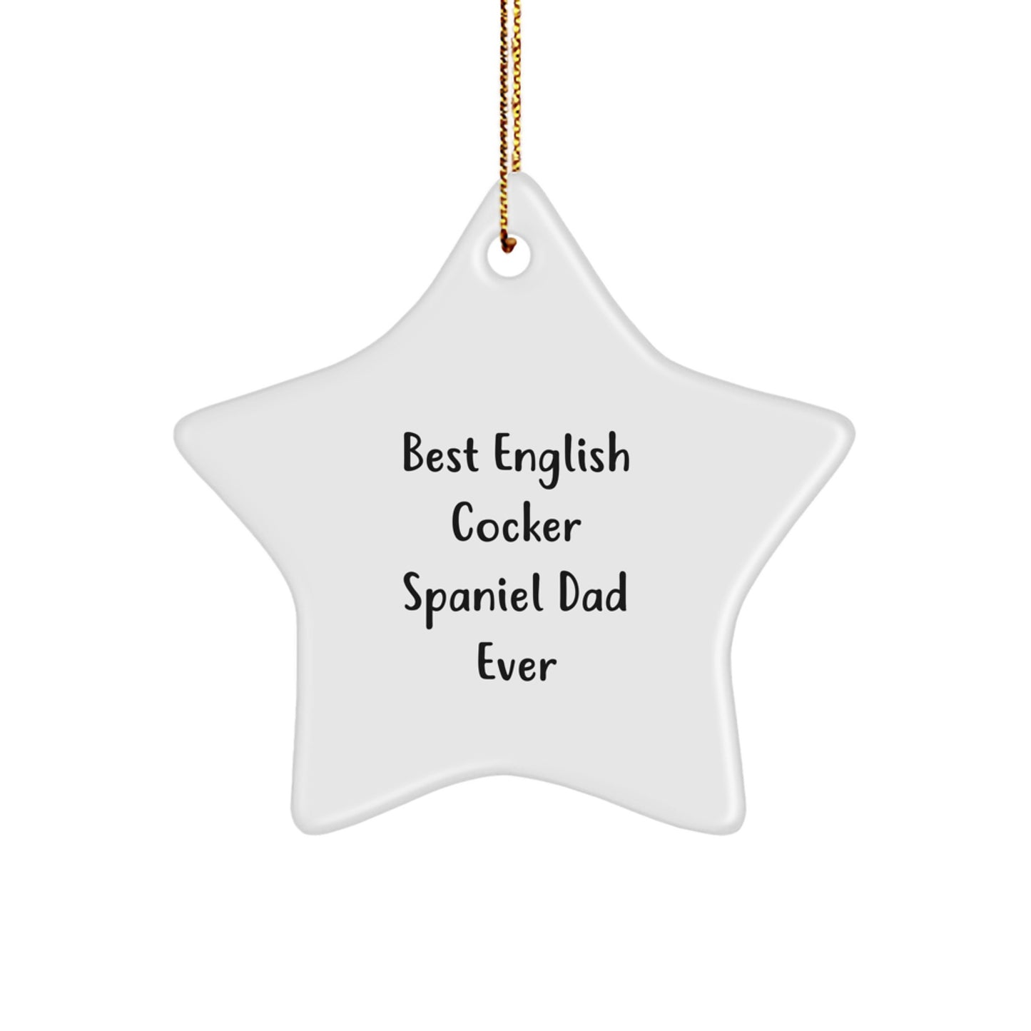 English Cocker Spaniel Dog Star Ornament Funny Gift for Dad Mom Family Friends Christmas Decorations - Image 1