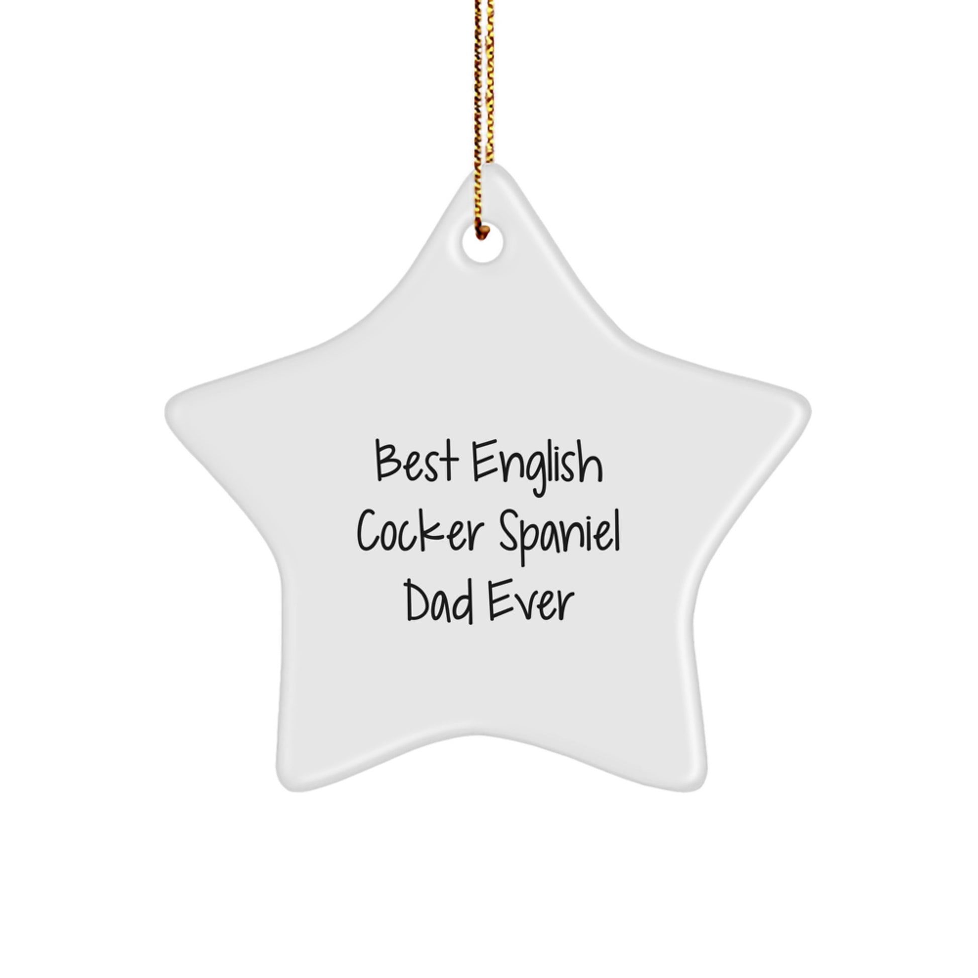 English Cocker Spaniel Dog Dad Star Ornament Funny Gift for Christmas - Image 1