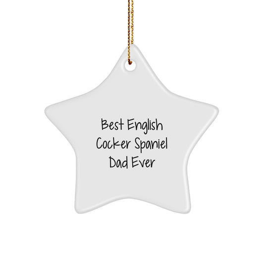 English Cocker Spaniel Dog Dad Star Ornament Funny Gift for Christmas - Image 1