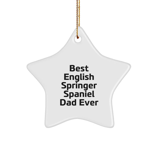 Funny English Springer Spaniel Dad Gifts for Christmas - Star Ornament for Men from Family - Image 1