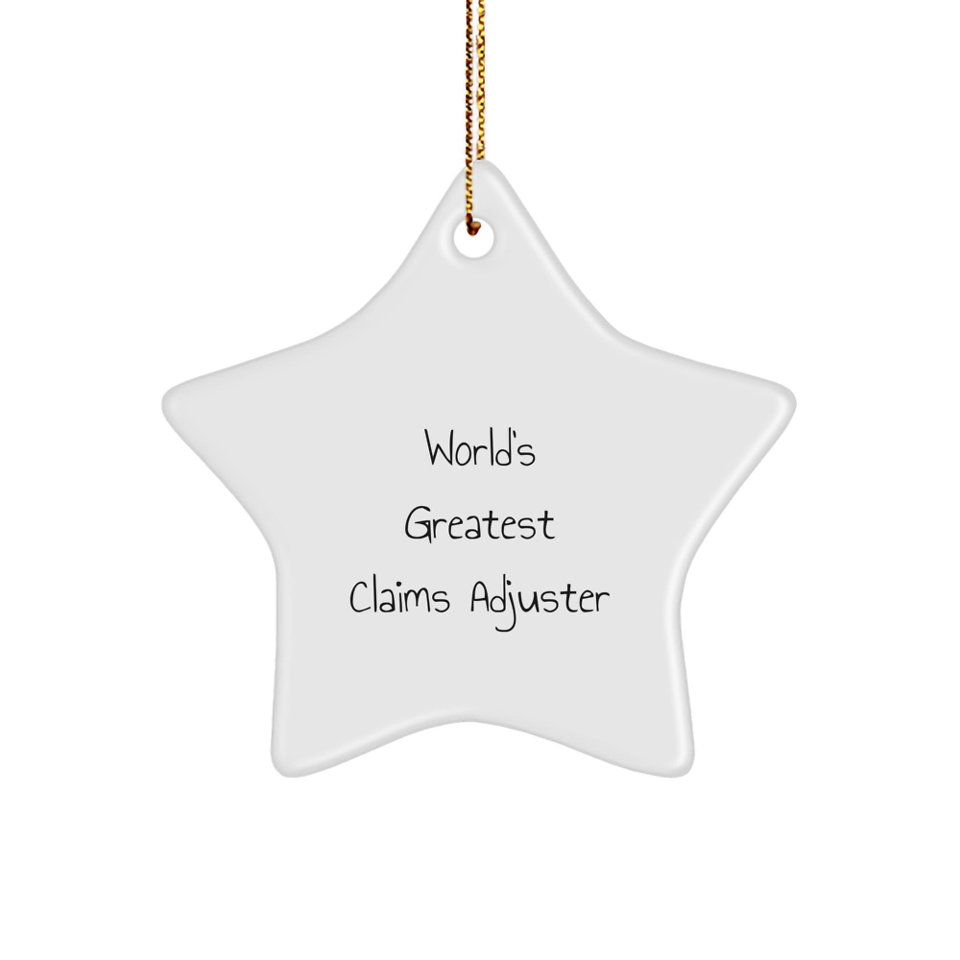 Funny Claims Adjuster Gifts from Friends, World's Greatest Star Ornament, Unique Christmas Unique Gifts for Claims Adjuster Men - Image 1
