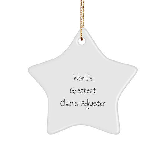 Funny Claims Adjuster Gifts from Friends, World's Greatest Star Ornament, Unique Christmas Unique Gifts for Claims Adjuster Men - Image 1