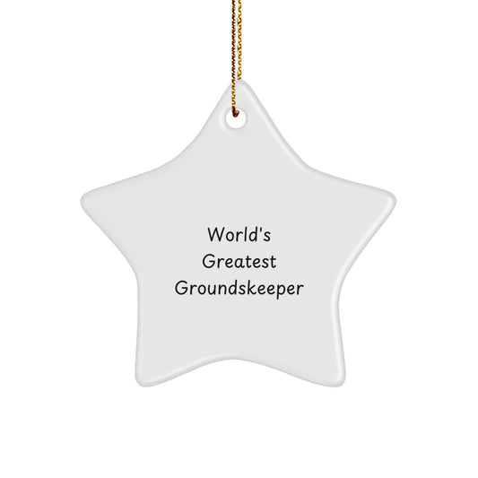 Funny groundskeeper Gifts from Friends for Men - World's Greatest groundskeeper Star Ornament, Christmas Unique Gifts - Image 1