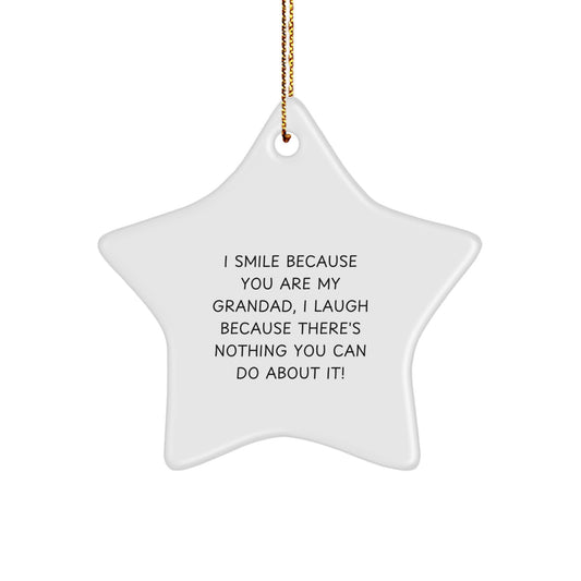 Funny Grandad Gifts from Men, Grandad Star Ornament with Inspirational Quote, Unique Christmas Unique Gifts for Grandad - Image 1